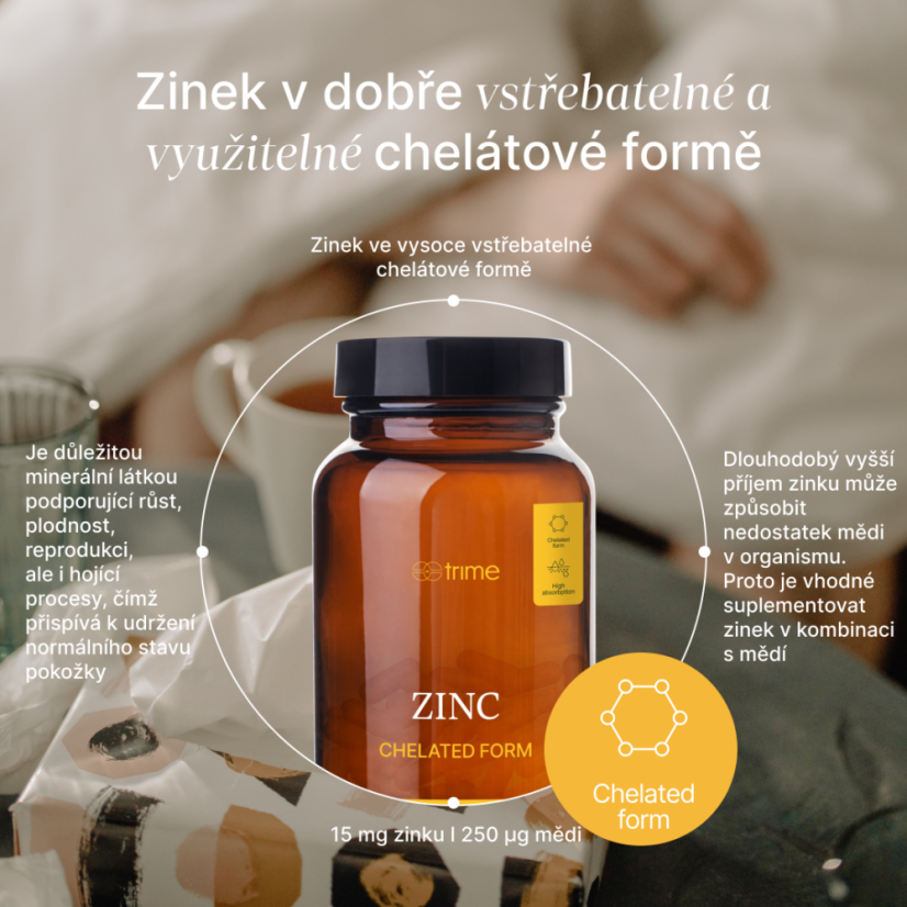 Zinek chelát 15 mg + měď, TRIME