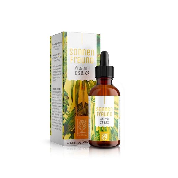 Vitamín D3+K2 MK7, Naturtreu, vegan kapky, 30 ml