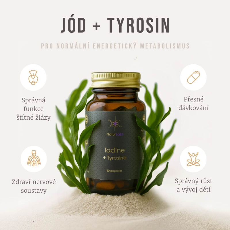 Jód + Tyrosin, Naturlabs, 60 kapslí