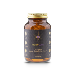 Magnésium bisglycinát (chelát) + vitamin B6, Naturlabs, 90 kapslí