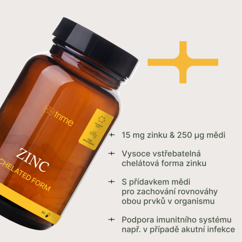Zinek chelát 15 mg + měď, TRIME