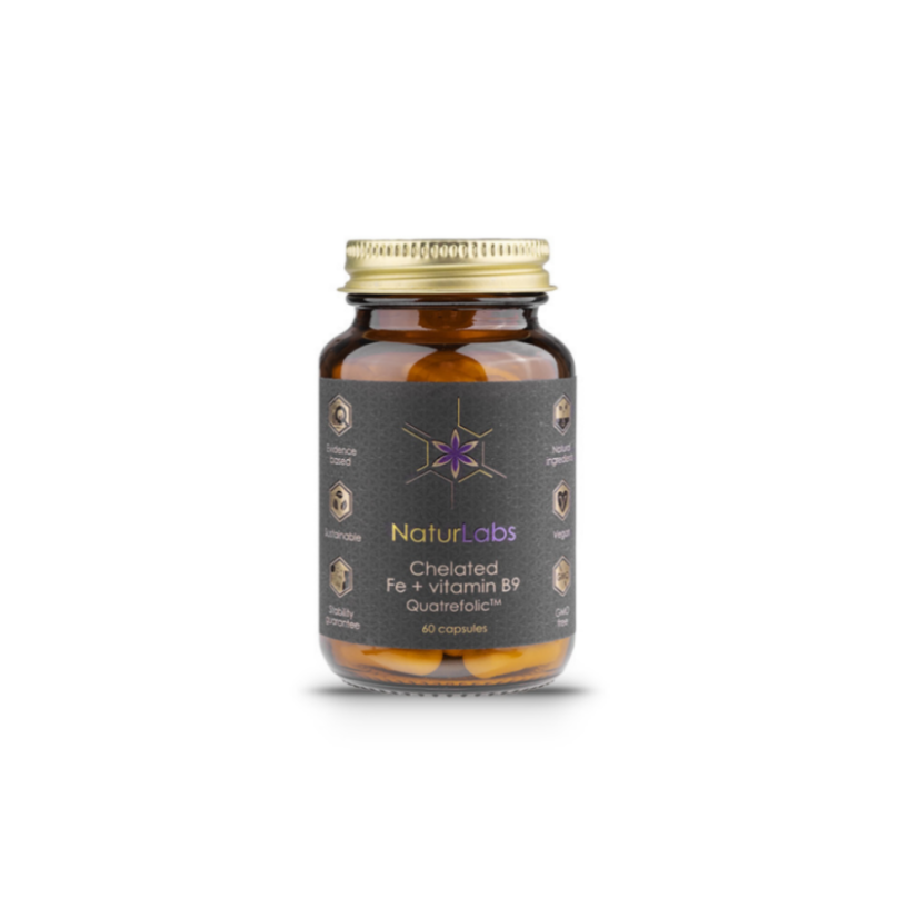 Železo chelátové + B9, Naturlabs, 60 kapslí