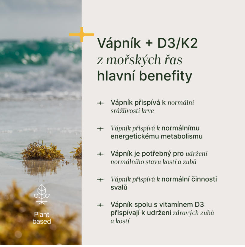 Vápník + Vitamin D3 + Vitamin K2, TRIME - 90 kapslí