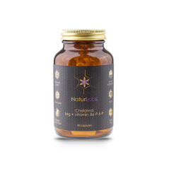 Magnésium bisglycinát (chelát) + vitamin B6, Naturlabs, 90 kapslí